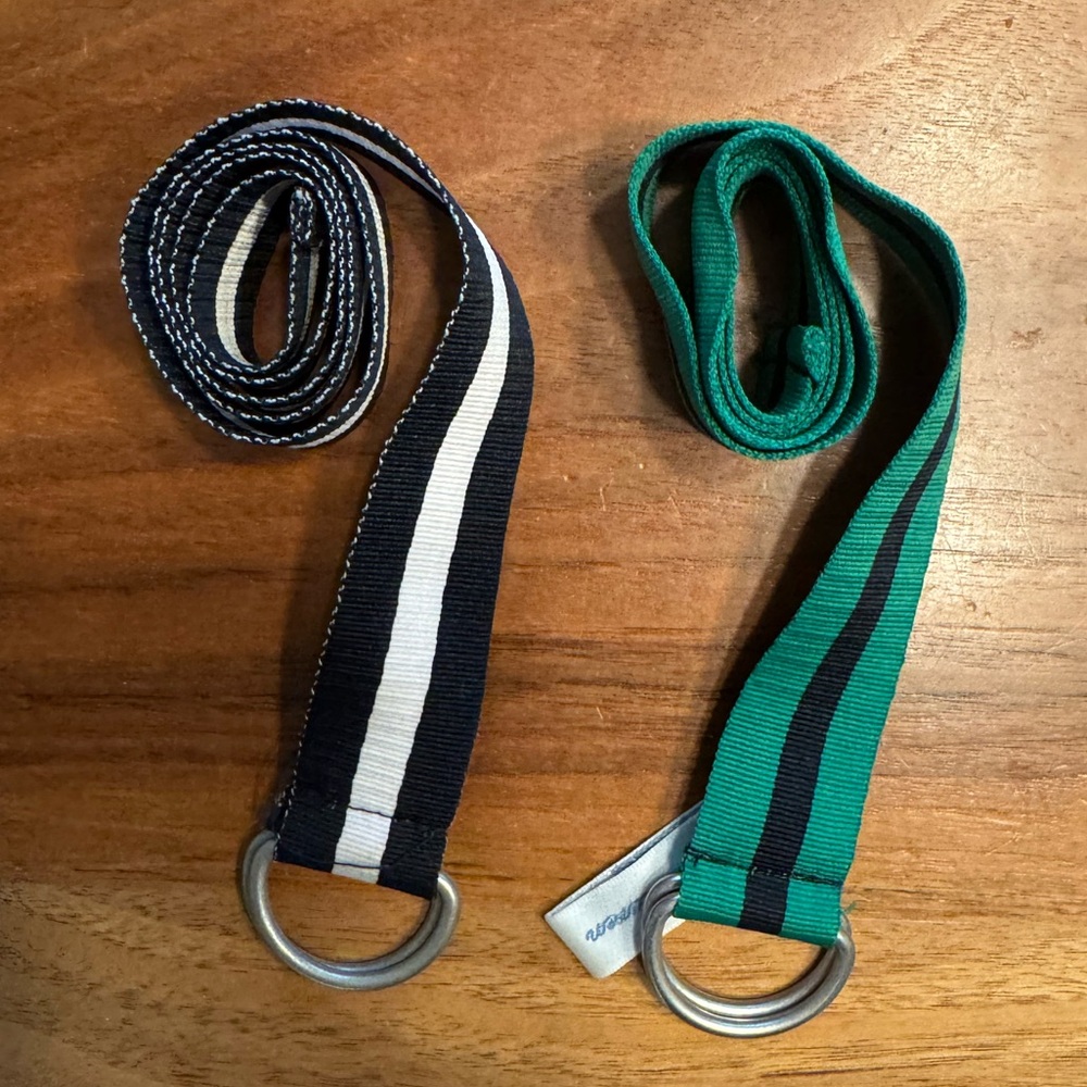 Ralph Lauren Boys Ribbon Belts Lot 18M Navy White Stripe Green Navy Preppy